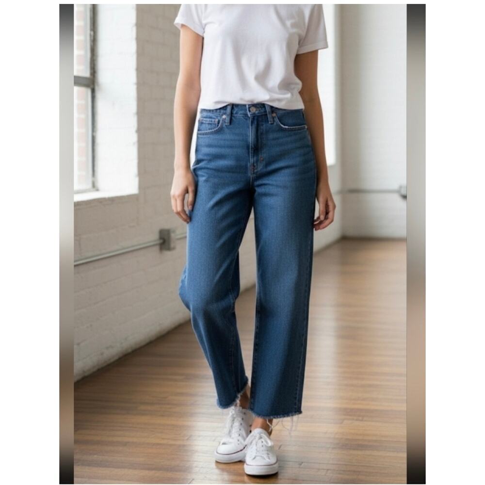 Madewell Baggy Straight Jeans Raw Hem